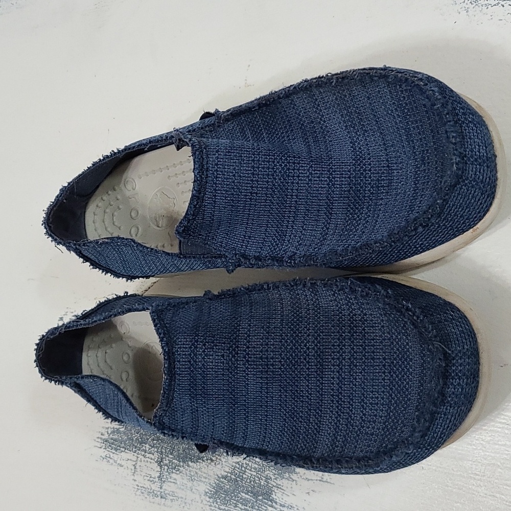 Crocs Mens Woven Slip-on Shoes Navy/Gray Comfort Sz 8 GUC